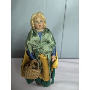 Lenci like Vintage 10" fully dressed basket doll metal leg joints Sayoia Francia